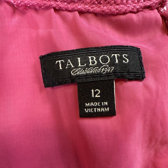 Talbots Women's 12 Pink Linen Blend Sleeveless Sheath Dress Button Detail - Picture 5 of 7